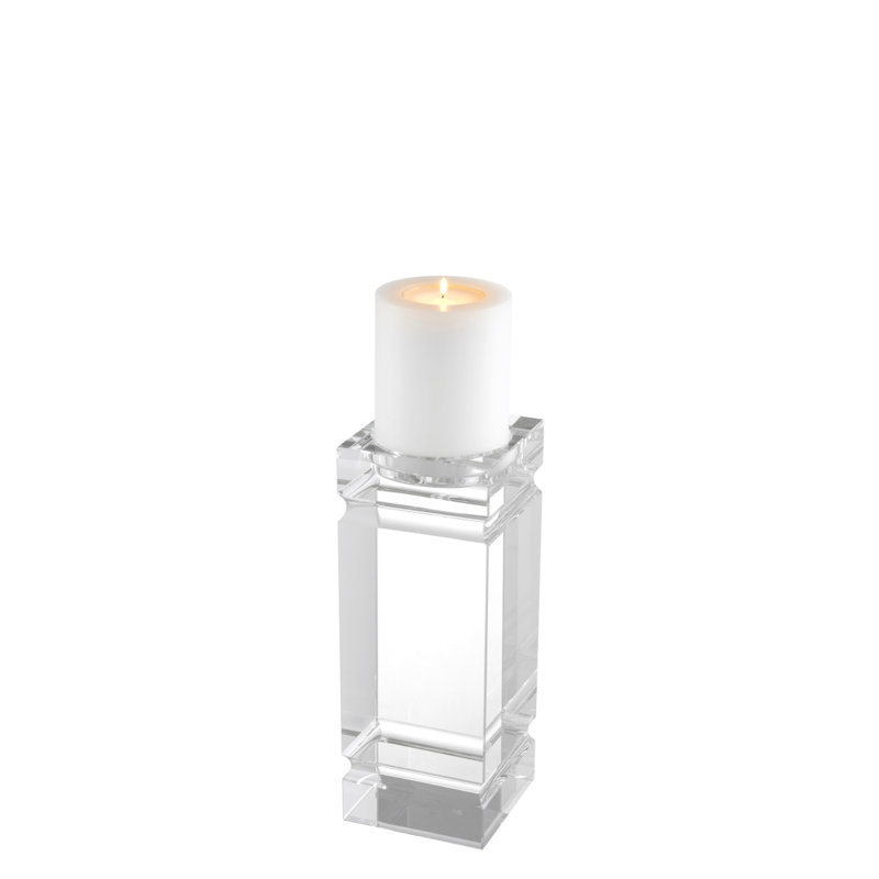 Tillary Crystal Tabletop Tealight Holder, 12.2 " H x 4.72" W x 4.72" D