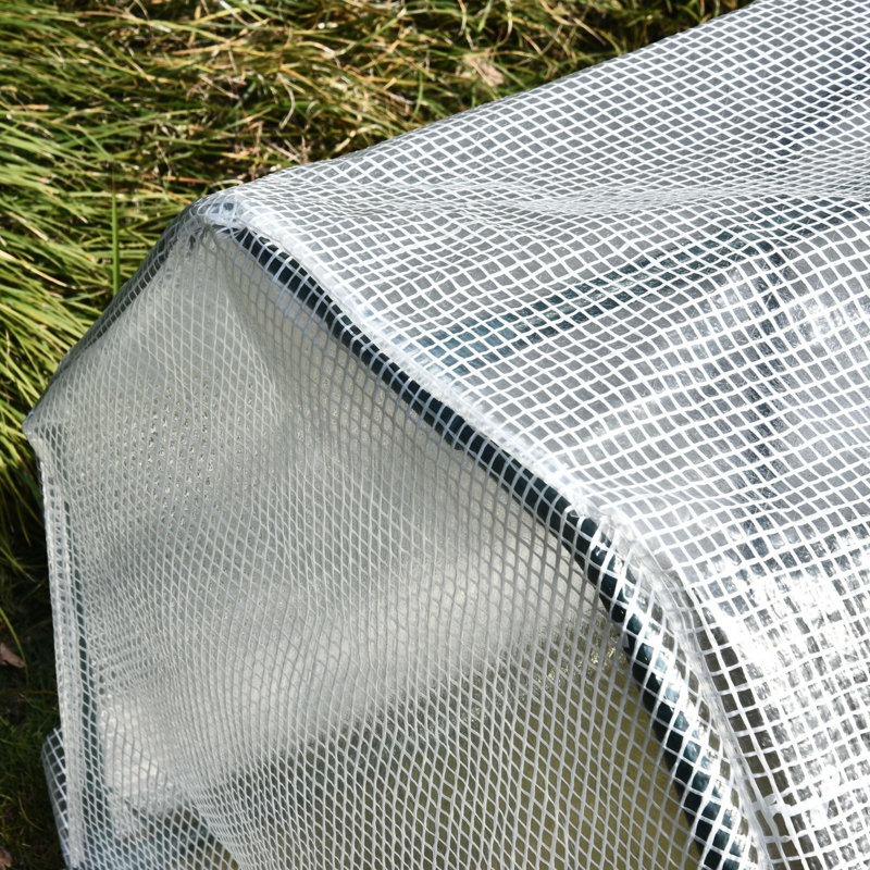 Orlane Mini Greenhouse Grow House PVC Cover Steel Frame White