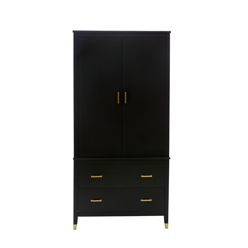 2 Door Wardrobe, Black