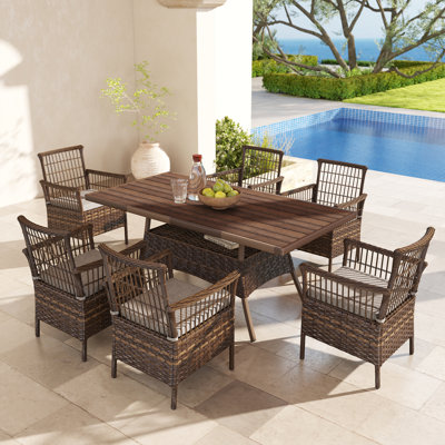 6 Person Rectangular Outdoor Dining Set