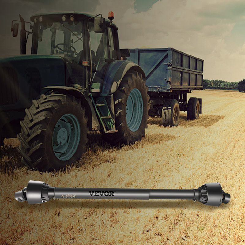 PTO Shaft, 1-3/8" PTO Drive Shaft, 6 Spline Tractor, Round Implement, 61" W