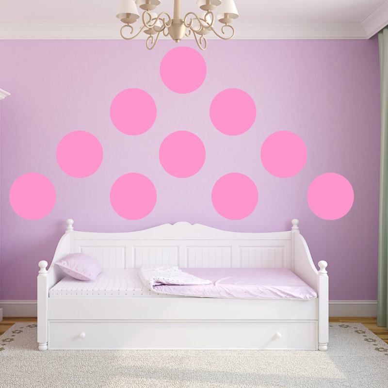 Décalcomanie murale Pois géants, Rose, 12 pouces