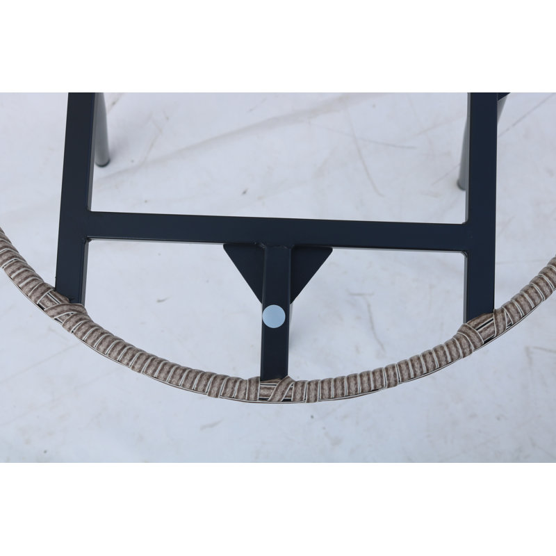 2-Person Outdoor Patio Bistro Set, Gray, Black