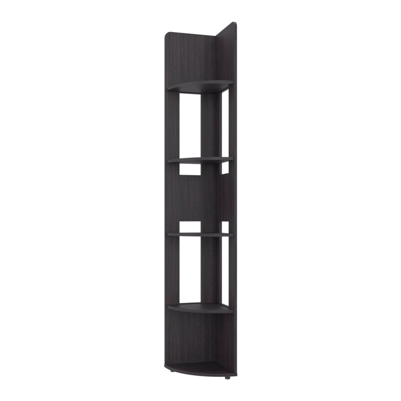 Étagère d'angle à 5 niveaux en wengé, bibliothèque/meuble de rangement pour salon