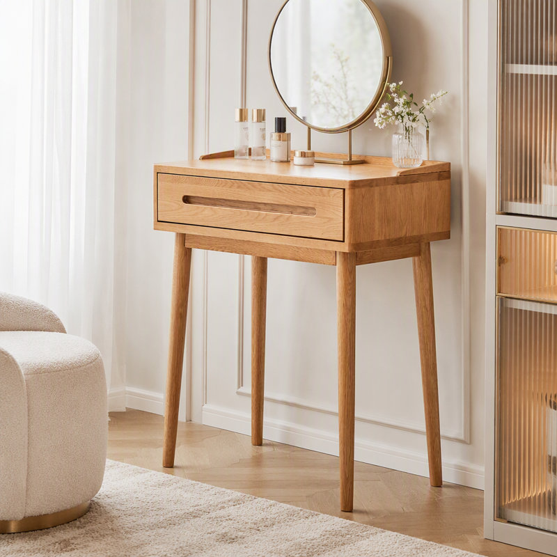 Natural Wood 60cm Dresser Table Desk