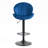 Adjustable Bar Chairs In Blue For Kitchen Pub Counter Height, 2 With Back And Footrest Height Mid-century