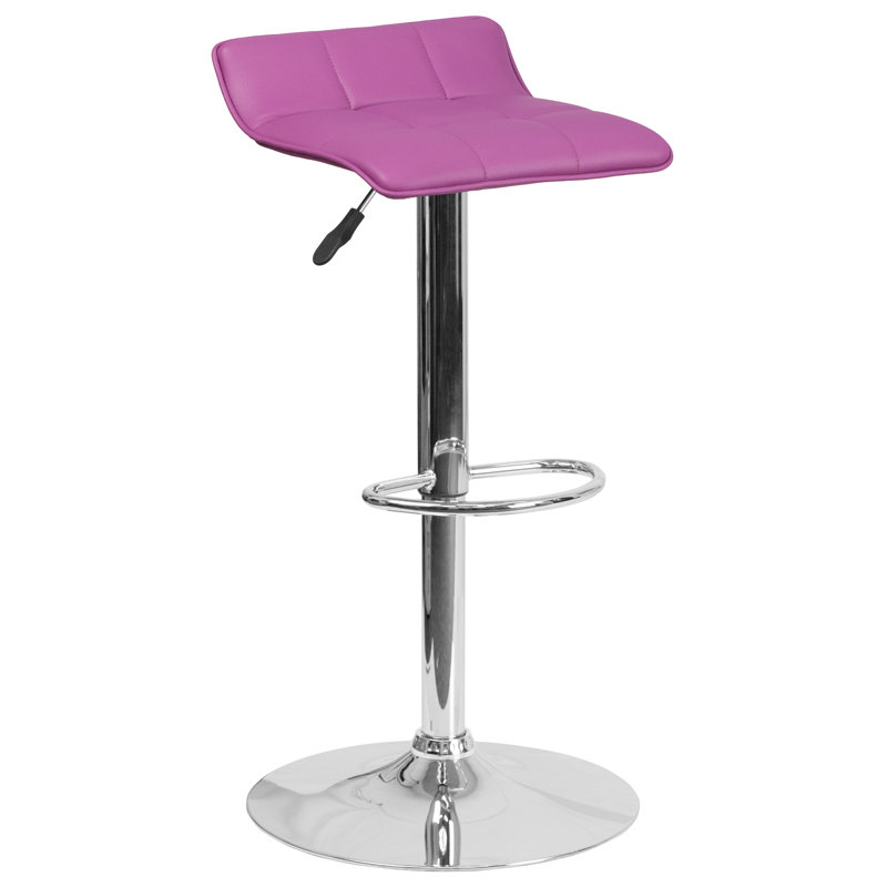 Tabouret de bar pivotant à hauteur réglable Noriega, Mauve
