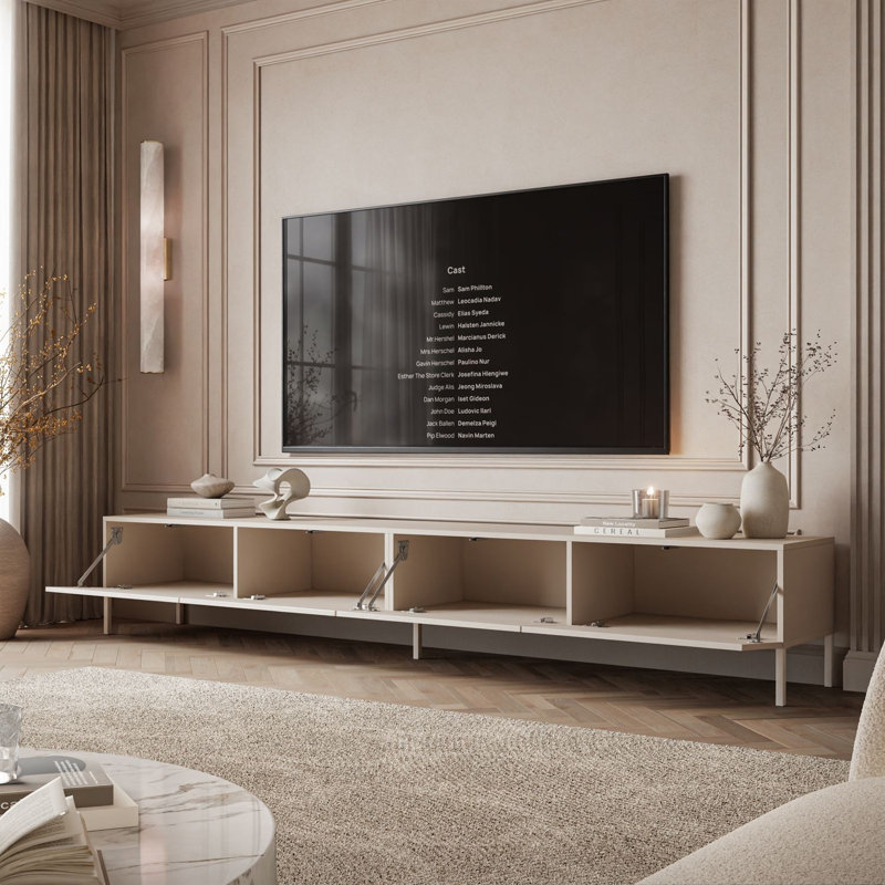 CARMEN MAT 250 cm TV Stand with Legs, Straight Cashmere Legs
