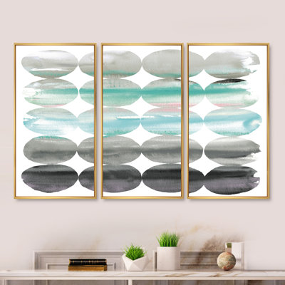 " Geometric Neutral Glue Circles " 3 - Pieces