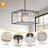 Modern 4-Light Farmhouse Chandelier With Crystals - Black Metal For Kitchen, Dining Room, Living Room