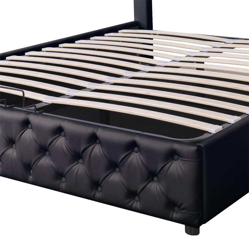 Breeyanna Upholstered Storage Bed, Double (4'6), Black