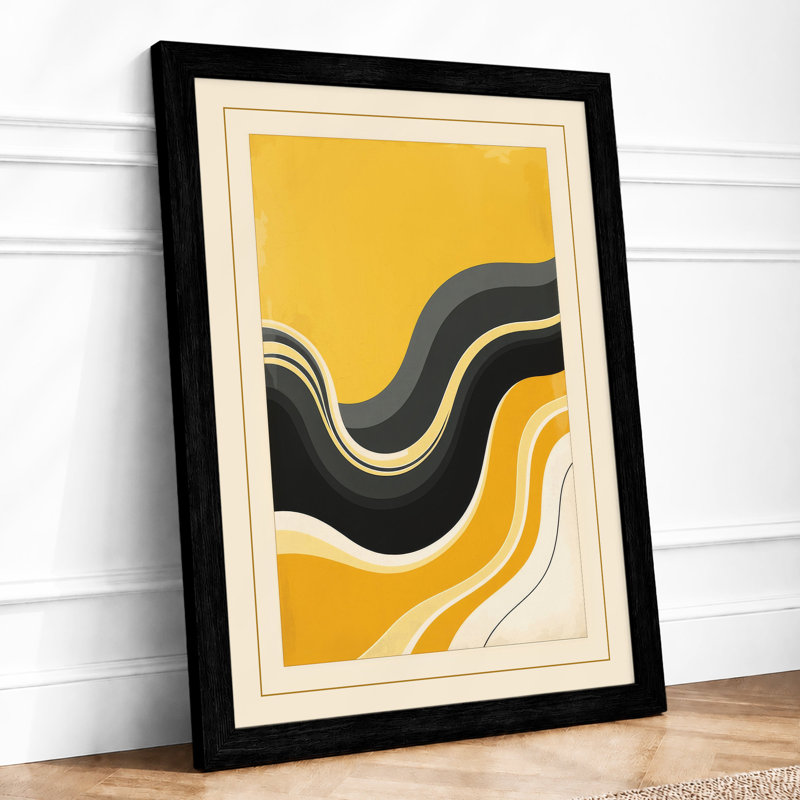 Flowing Rhythms Mid-Century - Framed Print, A1 - 84.1 x 59.4 cm, Black