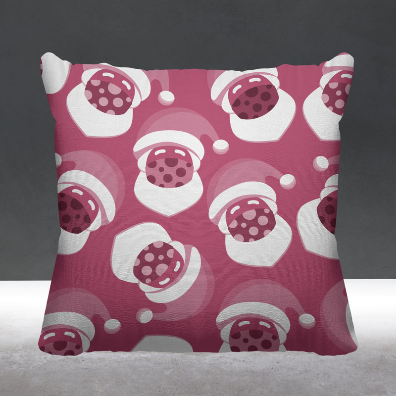 Coussin intérieur / extérieur Santa Claus, L 17 po x H 17 po, Rose