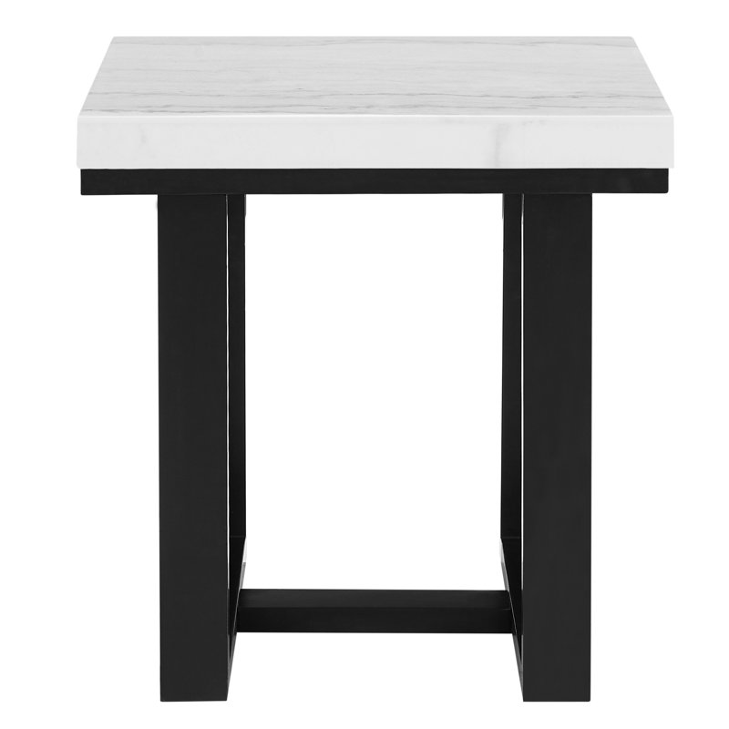 Lucca White Marble Top End Table