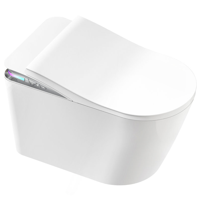 Toilette intelligente avec couvercle et siège ouverts