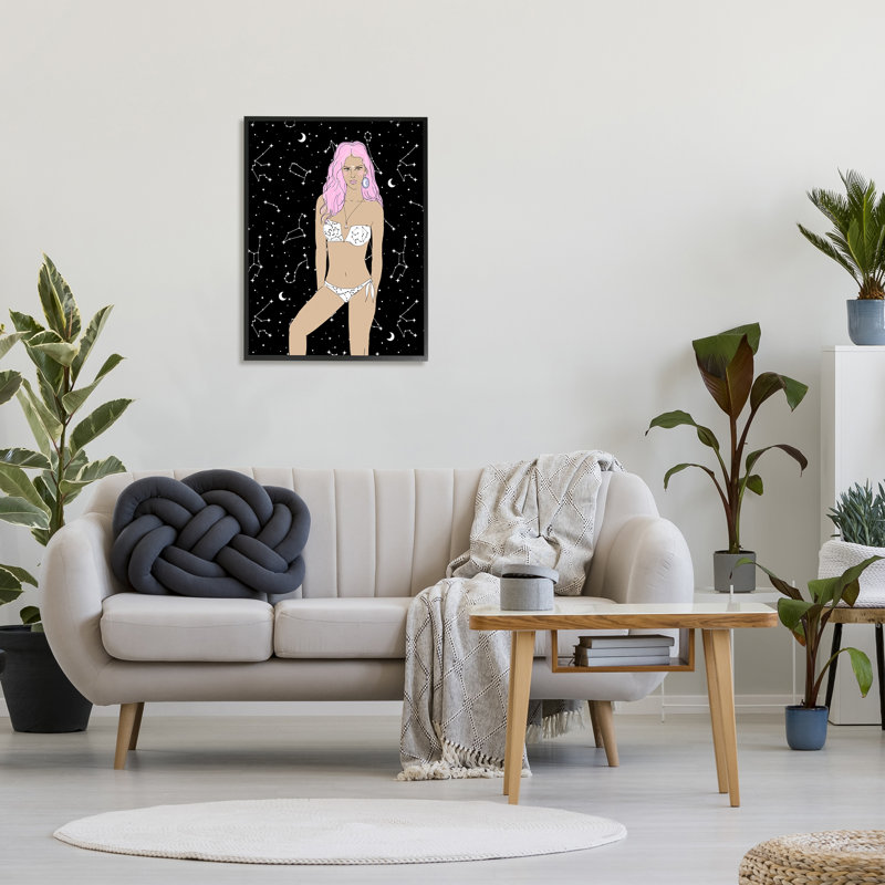  Moon Girl Constellations, Giclée encadrée noir minuit, H 30 po x l 24 po x P 1,5 po