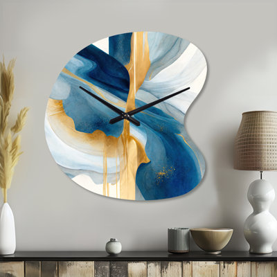 «Bold Expression Art I - Abstract Spirals», forme unique en métal horloge murale, horloge murale asymétrique moderne