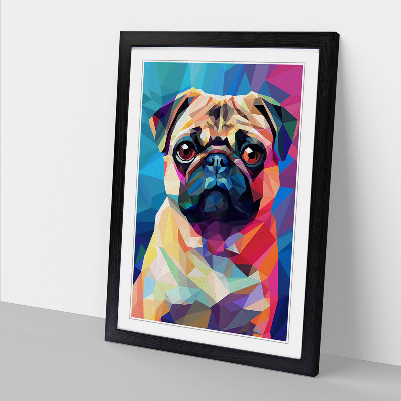 Pug Orphism - Framed Print, Black Framed, 46cm H x 34cm W