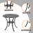 Outdoor 3 Pieces Patio Bistro Set, Cast Aluminum Conversation Set with Umbrella Hole for Backyard, Porch, Poolside, Lawn, Black with Gold-Painted Edges
