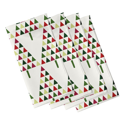 Christmass Triangle Trees 4 Piece Napkin Set