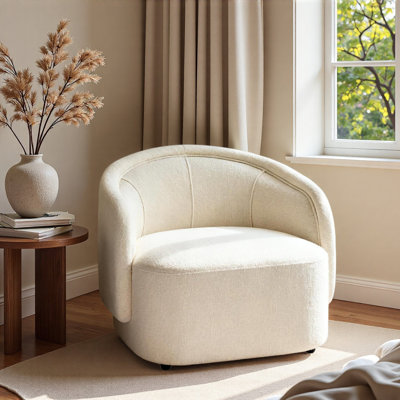 Accent Chair Curved Boucle