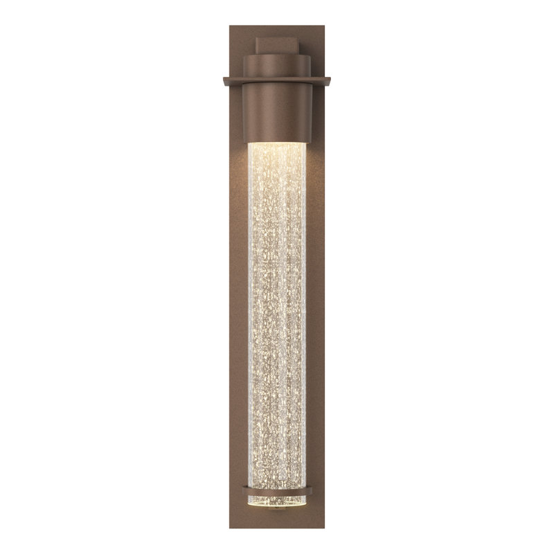 Plafonnier encastré d'extérieur Airis, Transparent avec grains, Bronze côtier, H 24,3 po x l 5 po x P 5,2 po