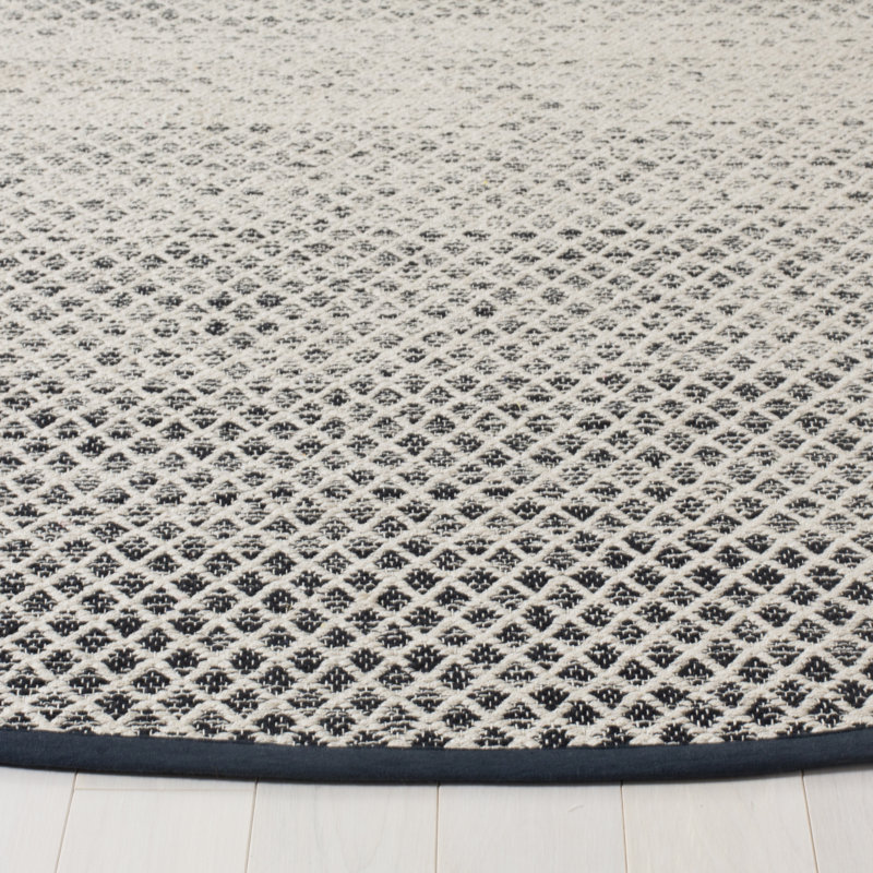 Tapis géométrique en coton tissé à la main Figuig, Rond 6 pi