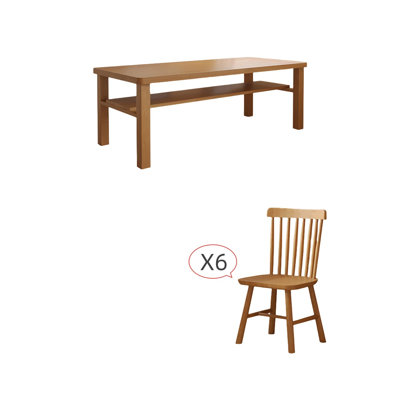 Simple Rectangular Solid Wood Dining Table Sets