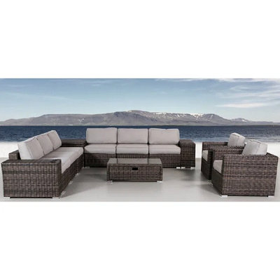 Ensemble de conversation pour 8 personnes entièrement assemblé - Ensemble de conversation élégant et confortable pour les patios, les terrasses et les cours arrière