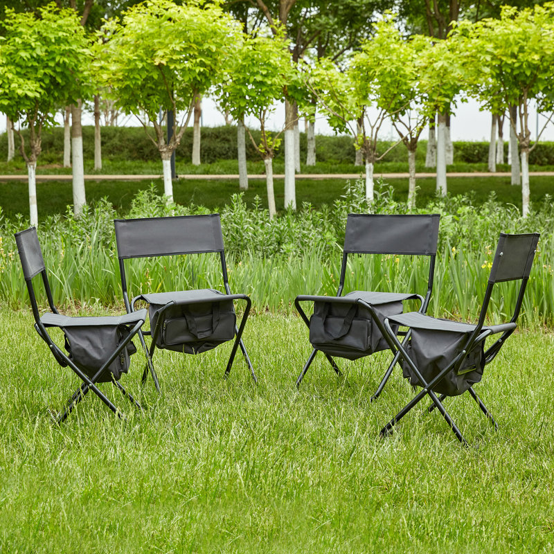 Chaise d'extérieur pliante 4 pièces avec sac de rangement, chaise portable