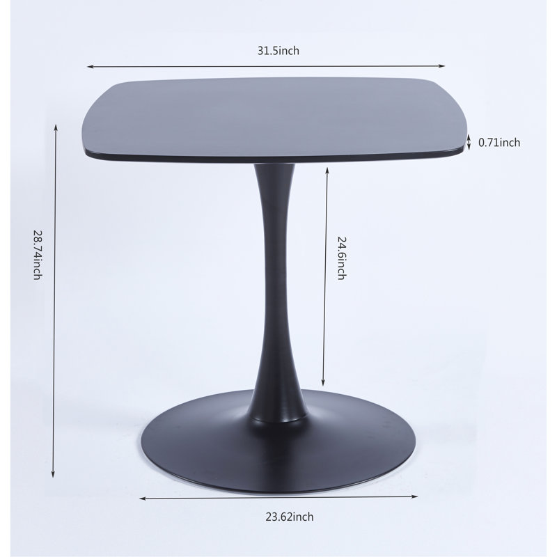 Établi de cuisine noir, plateau avec pieds en métal, stable et pratique, hauteur de 28,51 po, capacité de charge de 220 lb, bureau de salle à manger d'une largeur de 31,06 po, noir mat, structure, instructions d'assemblage faciles