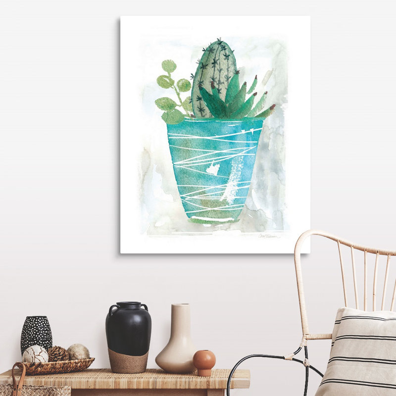 Art mural sur toile Summer Cactus, Toile tendue, H 40 po x l 32 po x P 1,25 po