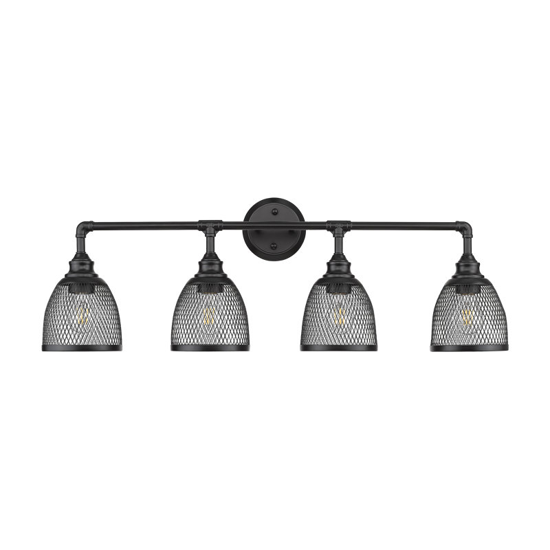 Éclairage de salle de bain à intensité variable Hallan, Noir, 4