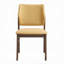 Ensemble de 2 chaises d'appoint de salle à manger Nory, coussin en lin jaune, brun noyer