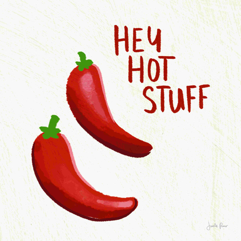 «Veggie Fun IV» par Janelle Penner - Peinture, H 20 po x l 20 po, Non, Toile encadrée flottée blanche