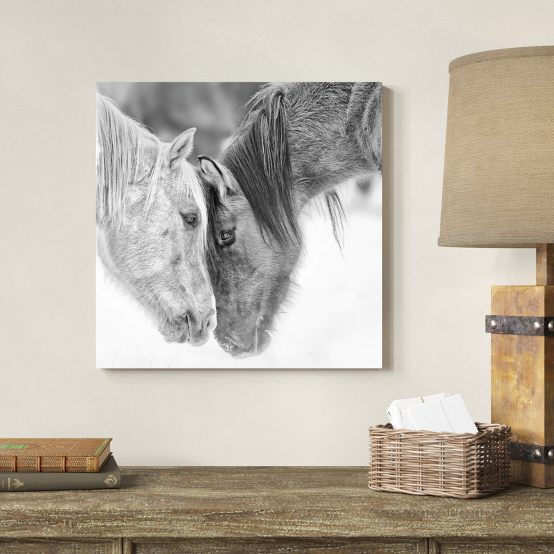 "B&W Horses VII" par PHBurchett, impression sur toile, H 20 po x l 20 po, Toile tendue, Sans cadre