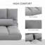 Chaise de lit convertible convertible - Canapé pliant gris, dossier réglable et 2 coussins, peu encombrant, construction convertible et construction