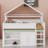 Loft Bed with Canopy Roof  and Storage Cabinet, Perfect for Bedrooms and Playrooms-1657388567