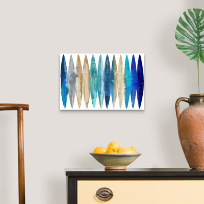 " Abstract Surfboards Blue Tan " by David Moore Painting Print
