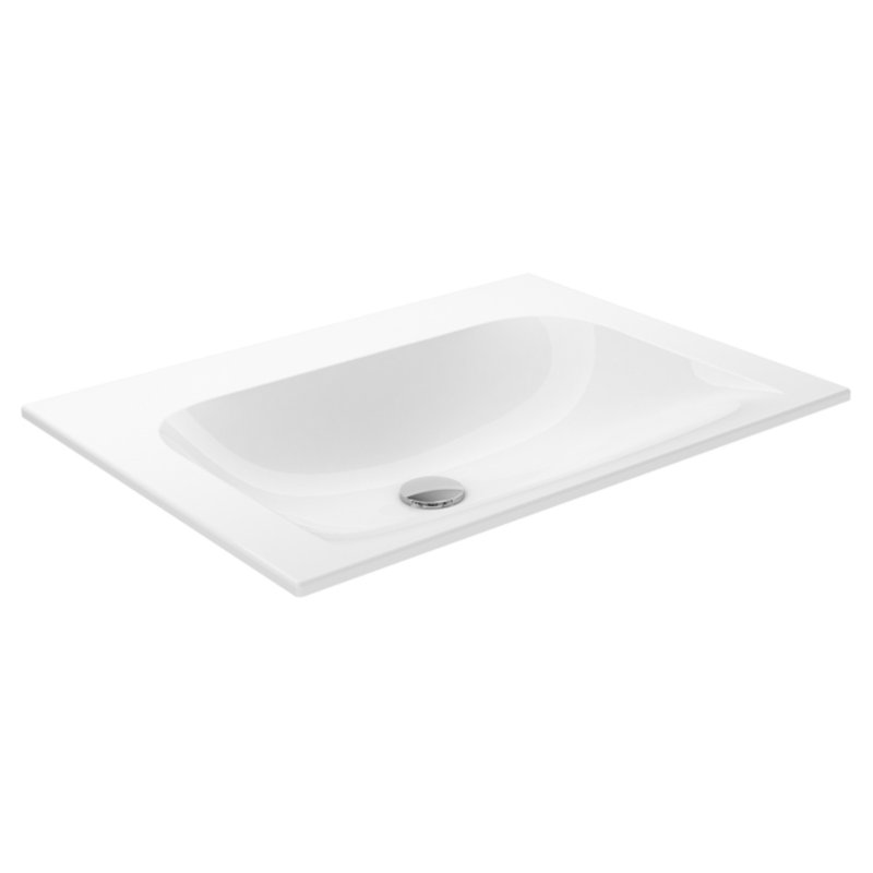 Keuco 49.4mm W White Ceramic Rectangular Sink, 65 x 49 x 2 mm