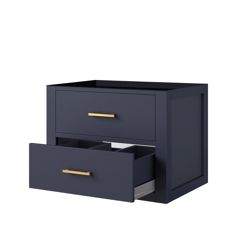 Meuble-lavabo simple 24 po X P 18 po D, Doré, Bleu