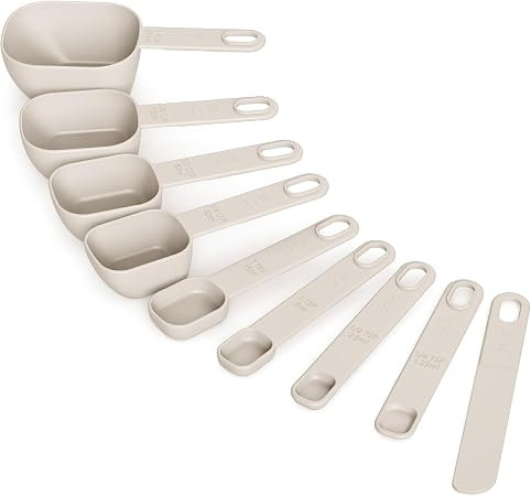 Bella 9 Piece Nesting Measuring Cup and Spoon Set, Slate