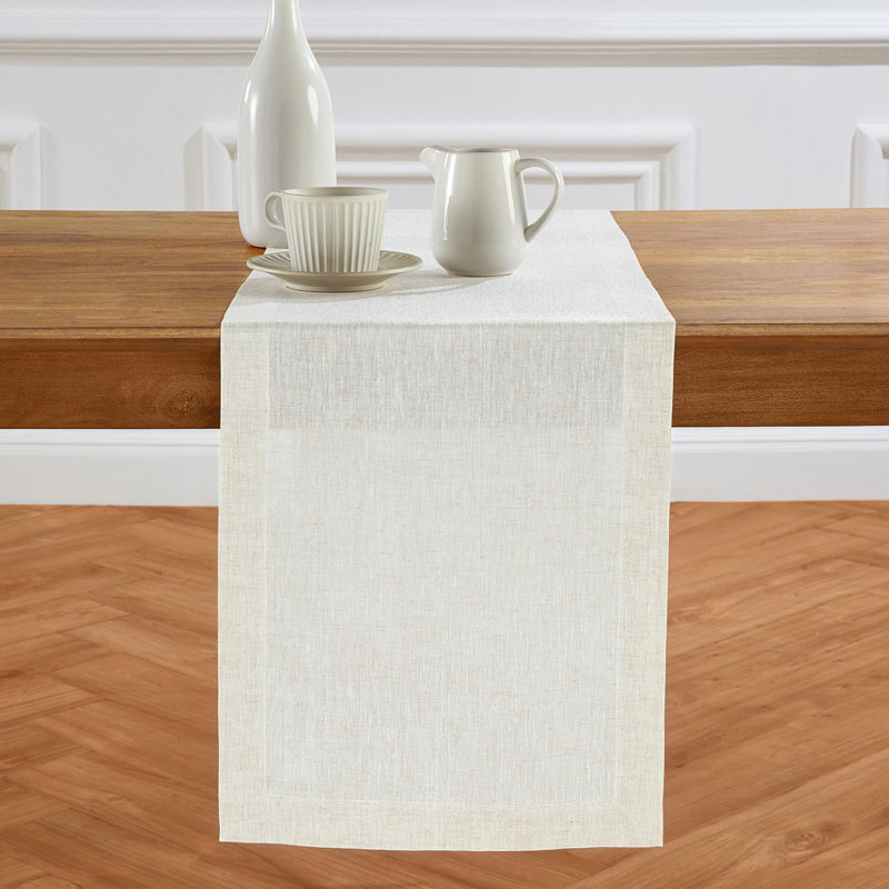 Sonoma - 100% Pure Linen Table Runner (Pre-Washed), Light Flax, 54" x 14"