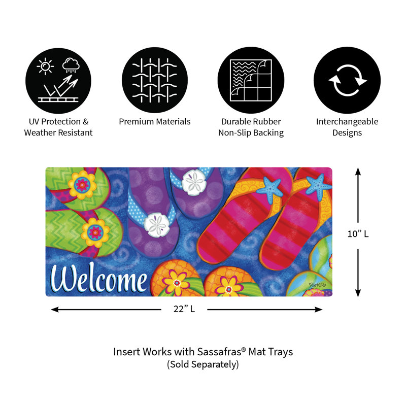 Seasonal Sassafras Decorative Rubber Outdoor Doormat Set