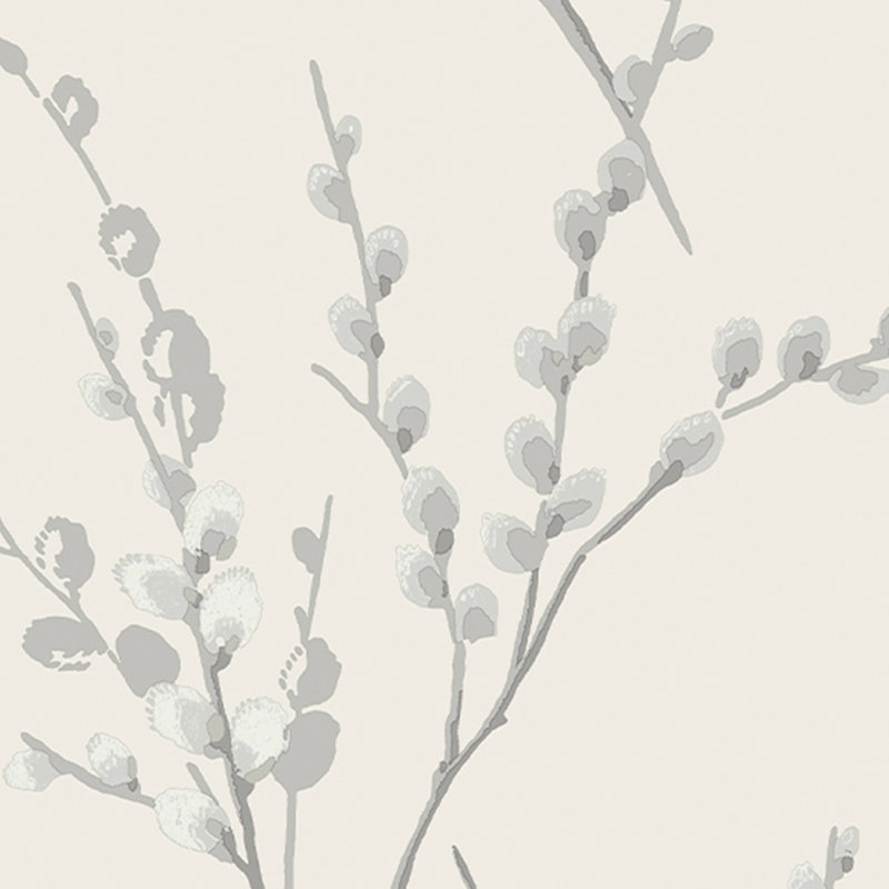 Rouleau de papier peint Laura Ashley Willow, Blanc cassé / acier