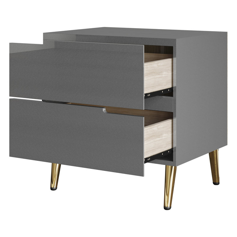 Table de chevet en gris, Gris