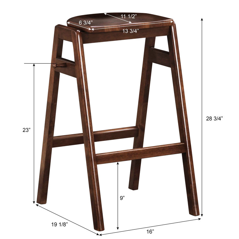 Siège en bois d'hévéa massif empilable de style Mid-Century 2 tons, couleur noyer, siège confortable l 16 po x P 18,68 po et H 28,94 po