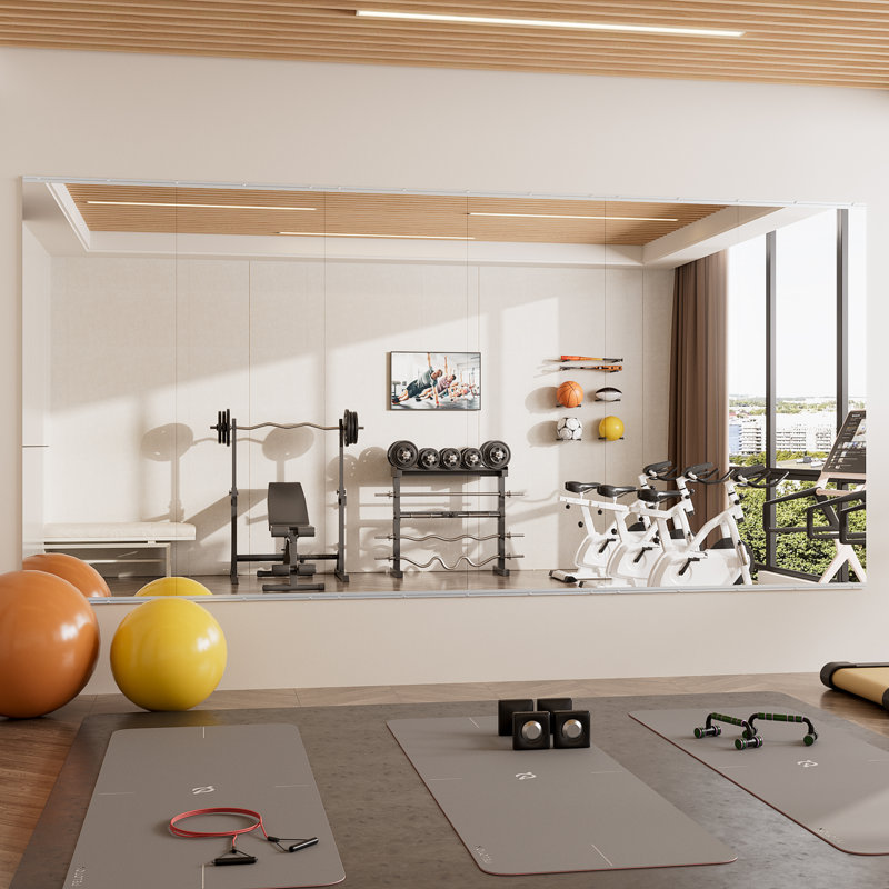 Rectangle Full Length Wall Mirror Set Home Gym Mirror Tempered Glass Mirror（Set of 1, 2), 2, 67" x 24"