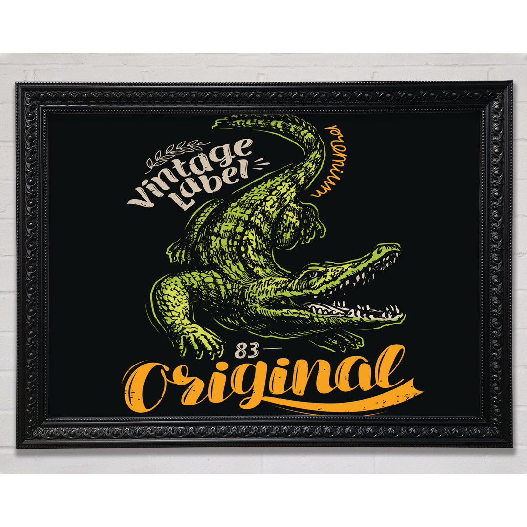 Vintage Label Croc Gerahmter Druck