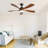 52 Inch Modern Ceiling Fan With 5 ABS Blades Noiseless Reversible DC Motor Black For Bedroom